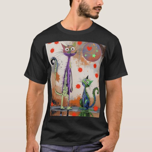 着色された子猫 Tシャツ (正面)
