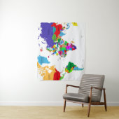 着色された政治世界地図 タペストリー (インサイチュ)