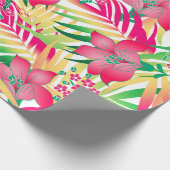 着色された熱帯性花 ラッピングペーパー (角)