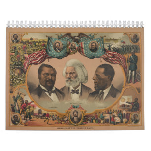 着色された競争1881年のFrederickの英雄Douglass カレンダー