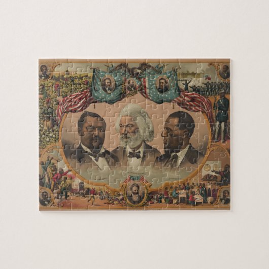 着色された競争1881年のFrederickの英雄Douglass ジグソーパズル (横)