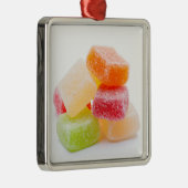 着色された粘着性の正方形の菓子 メタルオーナメント (右)
