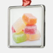 着色された粘着性の正方形の菓子 メタルオーナメント (左)