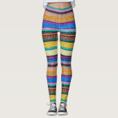 着色された編み物のストライプ継ぎ目が無いパターン1 レギンス (正面)