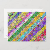 着色された縞が付いている抽象的な背景 ポストカード (正面/裏面)