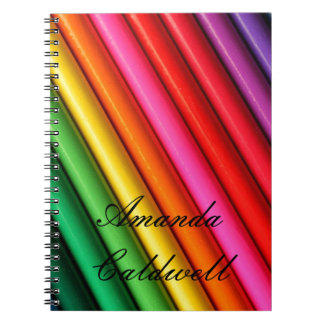 着色された虹はノートを書きます ノートブック