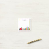 着色された赤いAppleは先生からのノートを書きます ポストイット (デスク上)