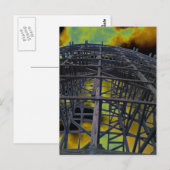 着色された邪悪な木製コースター ポストカード (正面/裏面)