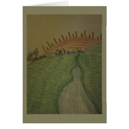 着色された鉛筆のアイルランドの天恵カードの日の出