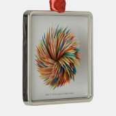 着色された鉛筆のクローズアップ メタルオーナメント (右)