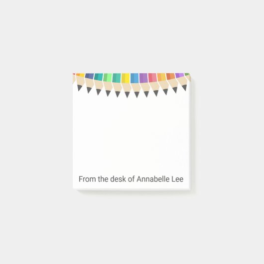 着色された鉛筆のスワッグ ポストイット (正面)