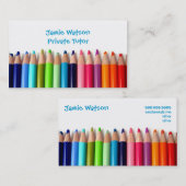 着色された鉛筆の個人教師の先生の名刺 名刺 (正面/裏面)