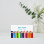 着色された鉛筆の個人教師の先生の名刺 名刺 (スタンド正面)