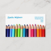 着色された鉛筆の個人教師の先生の名刺 名刺 (裏面)