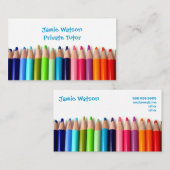 着色された鉛筆の個人教師の先生の名刺 名刺 (正面/裏面)