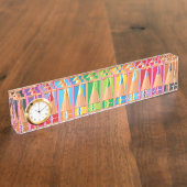 着色された鉛筆の列 デスクネームプレート (側面)