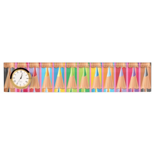 着色された鉛筆の列 デスクネームプレート (正面)