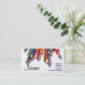 着色された鉛筆の十分にカスタマイズ可能な名刺 名刺 (スタンド正面)