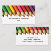 着色された鉛筆の名刺 名刺 (正面/裏面)