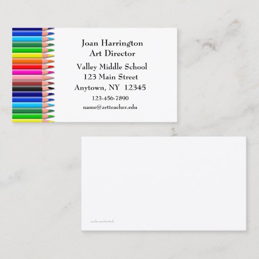 着色された鉛筆の名刺 名刺 (正面/裏面)