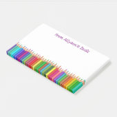 着色された鉛筆の幸せで明るいおもしろいの子供のモノグラム ポストイット (アングル)