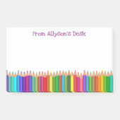 着色された鉛筆の幸せで明るいおもしろいの子供のモノグラム ポストイット (正面)