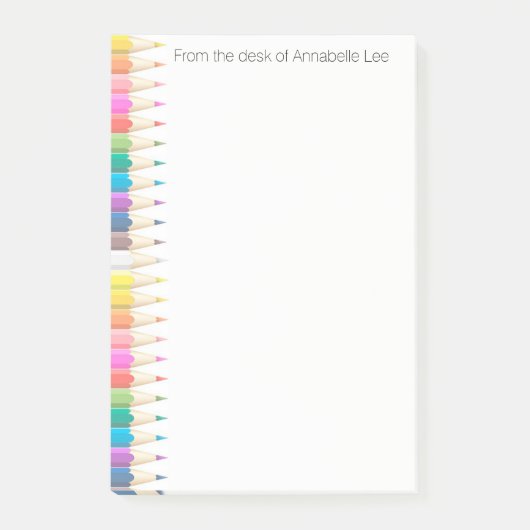 着色された鉛筆ライト3 ポストイット (正面)