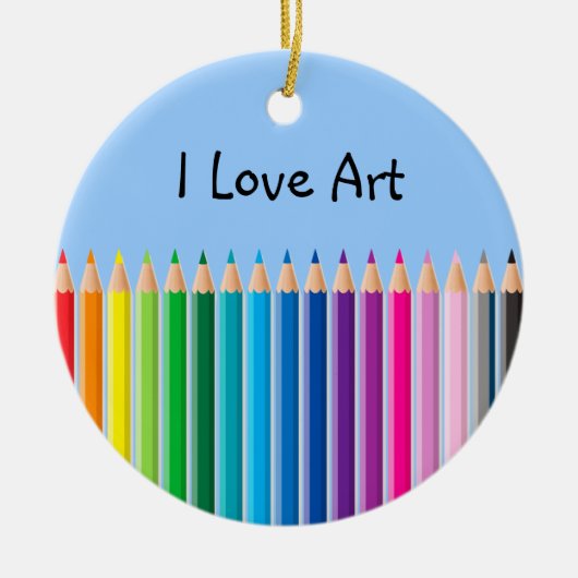 着色された鉛筆 セラミックオーナメント (正面)