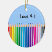 着色された鉛筆 セラミックオーナメント (左)