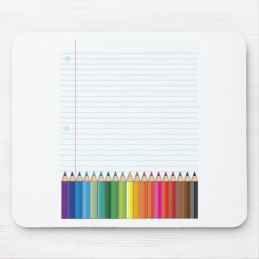 着色された鉛筆 マウスパッド (正面)