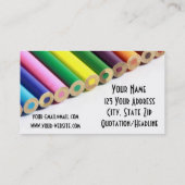 着色された鉛筆 名刺 (裏面)