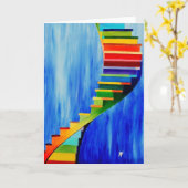 着色された階段-挨拶状 カード (黄色い花)