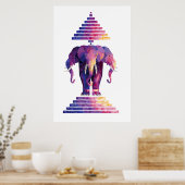 着色された3頭の象芸術 ポスター (キッチン)