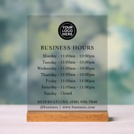 着色された | ロゴと営業時間 | アクリル記号 アクリルサイン