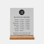 着色された | ロゴと営業時間 | アクリル記号 アクリルサイン (正面)