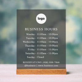 着色された | ロゴと営業時間 | アクリル記号 アクリルサイン