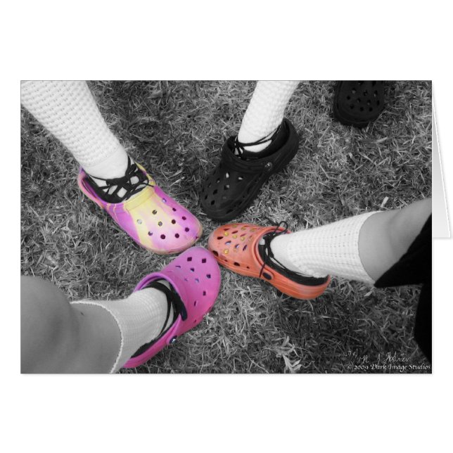 着色されたCrocs及び柔らかい靴カード (正面横)