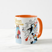 着色されたRim&Handleのツノメドリのスケッチのマグ マグカップ (正面右)