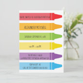 着色されるカラフルな虹は誕生会をクレヨンで彩色します 招待状 (スタンド正面)