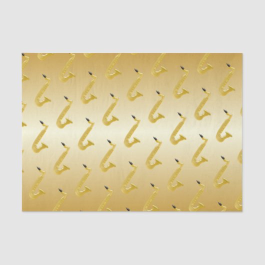 着色されるサクソフォーンの金ゴールド 薄葉紙 (正面)