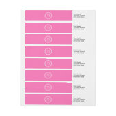 着色されるパーソナライズなショッキングピンクの上限 ラップアラウンドラベル (シート)