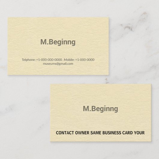 着色される専門凸版印刷のクリーム 名刺 (正面/裏面)