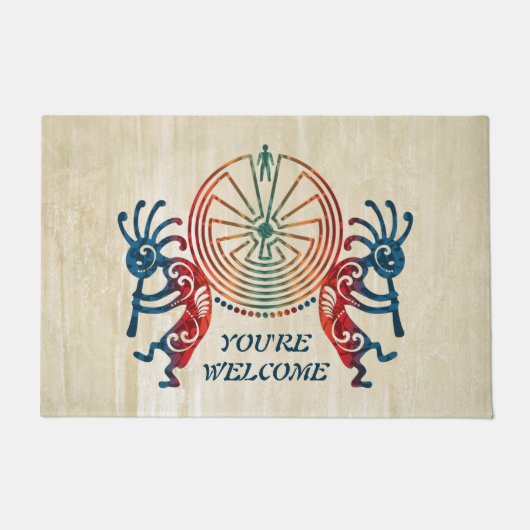 着色される当惑のココペリ/人 + あなたのアイディア ドアマット (正面)