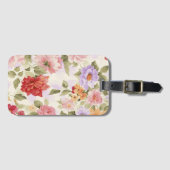 着色される花かわいらしいヴィンテージ ラゲッジタグ (正面横)