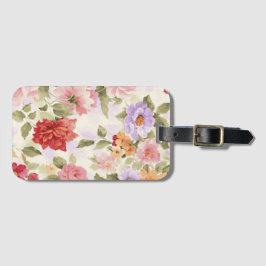 着色される花かわいらしいヴィンテージ ラゲッジタグ