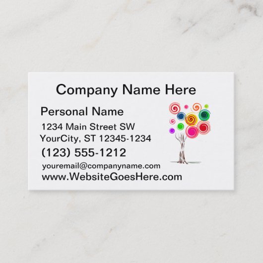 着色される螺線形のエコgraphic.png木は渦巻きます 名刺 (正面)