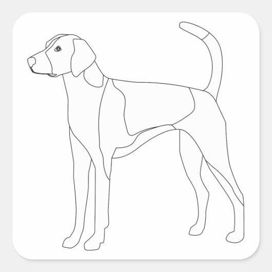 着色と着色の準備ができたアメリカのフォックスハウカスタマイズンド スクエアシール (正面)