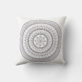 着色のための手描きの複雑な曼荼羅の芸術 クッション (裏面)