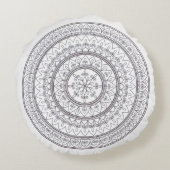 着色のための手描きの複雑な曼荼羅の芸術 ラウンドクッション (裏面)