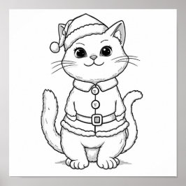 着色のクリスマスキャット ポスター